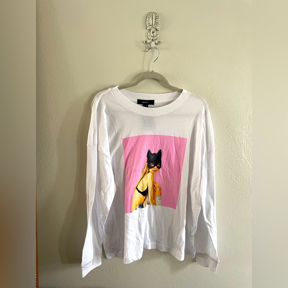 Forever 21+ girl with sparkly cat ear T shirt